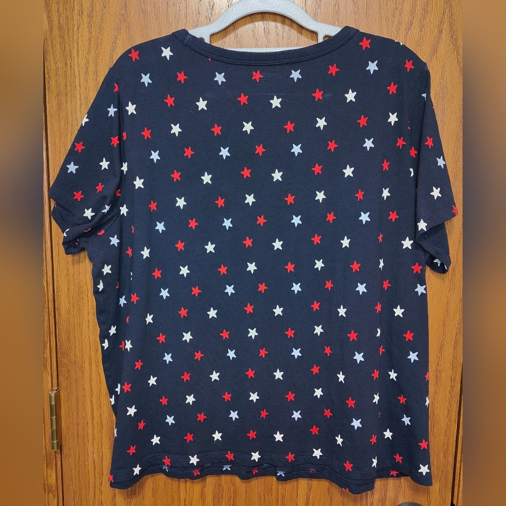 Women's Old Navy Everywear Blue with Stars T-Shirt Top, XL - Picture 2 of 3